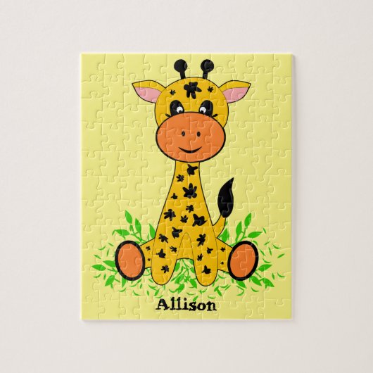 Cute grappige baby giraffe voor kinderen, legpuzzel (Verticaal)