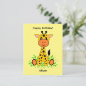 Cute grappige baby giraffe voor verjaardag briefkaart (Staand voorkant)