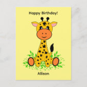 Cute grappige baby giraffe voor verjaardag briefkaart (Voorkant)