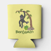 Cute grappige baby gorilla cartoon illustratie blikjeskoeler (Achterkant)