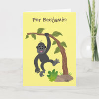 Cute grappige baby gorilla cartoon illustratie