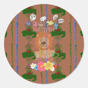 Cute grappige Baby Lion King Hakuna Matata, laatst Ronde Sticker