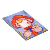 Cute grappige baby paddenstoel Heart Waterverf tek Notitieboek (Rechterzijde)