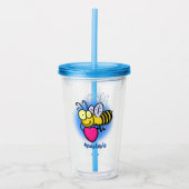 Cute grappige bijen met cartoon illustratie acryl drinkbeker (Voorkant)