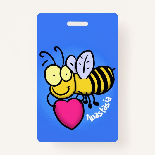 Cute grappige bijen met cartoon illustratie badge (Voorkant)