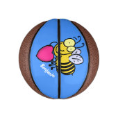 Cute grappige bijen met cartoon illustratie basketbal (Verticaal)