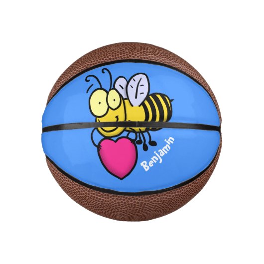 Cute grappige bijen met cartoon illustratie basketbal (Voorkant)