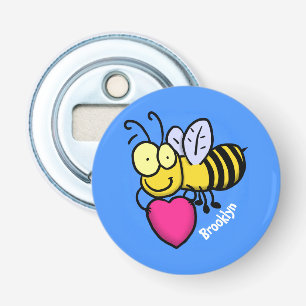 Cute grappige bijen met cartoon illustratie button flesopener