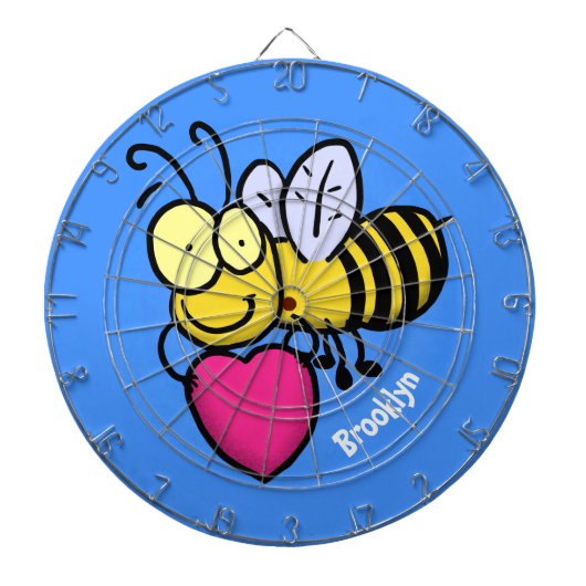 Cute grappige bijen met cartoon illustratie dartbord (Voorkant)