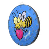Cute grappige bijen met cartoon illustratie dartbord (Voorkant Rechts)