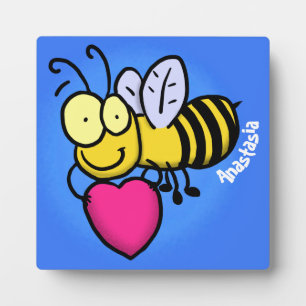 Cute grappige bijen met cartoon illustratie fotoplaat
