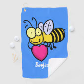 Cute grappige bijen met cartoon illustratie golfhanddoek (Insitu)