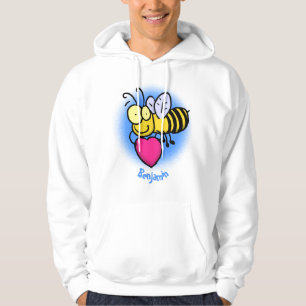 Cute grappige bijen met cartoon illustratie hoodie
