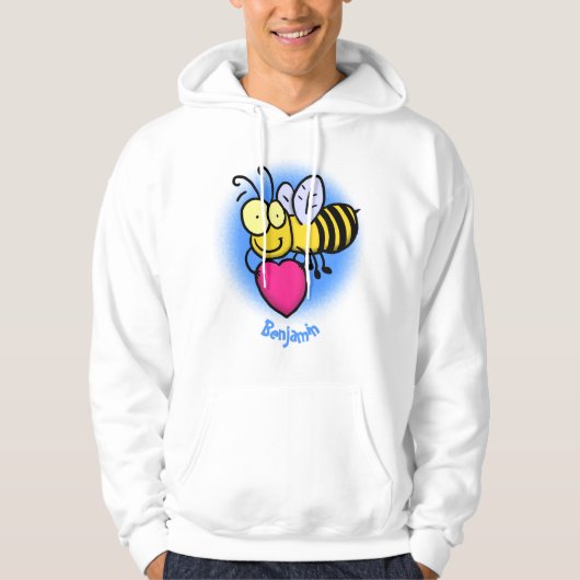 Cute grappige bijen met cartoon illustratie hoodie (Voorkant)