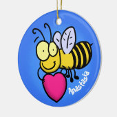 Cute grappige bijen met cartoon illustratie keramisch ornament (Links)