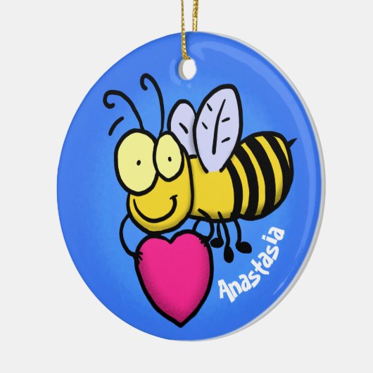 Cute grappige bijen met cartoon illustratie keramisch ornament (Links)