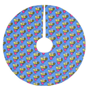 Cute grappige bijen met cartoon illustratie kerstboom rok