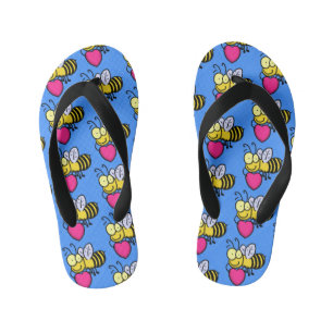 Cute grappige bijen met cartoon illustratie kinder teenslippers