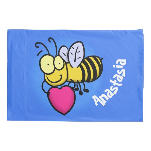 Cute grappige bijen met cartoon illustratie kussensloop (Achterkant)