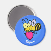 Cute grappige bijen met cartoon illustratie magneet (Voorkant / Achterkant)