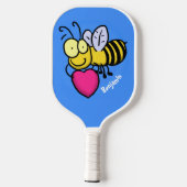 Cute grappige bijen met cartoon illustratie pickleball paddle (Achterkant)