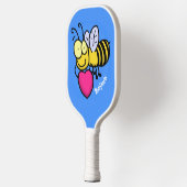 Cute grappige bijen met cartoon illustratie pickleball paddle (Links)