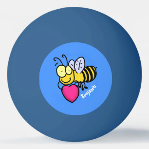 Cute grappige bijen met cartoon illustratie pingpongbal