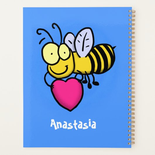 Cute grappige bijen met cartoon illustratie planner (Achterkant)