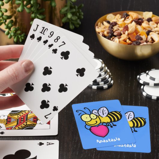 Cute grappige bijen met cartoon illustratie pokerkaarten (Insitu)