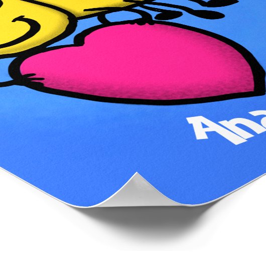 Cute grappige bijen met cartoon illustratie poster (Hoek)