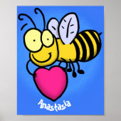 Cute grappige bijen met cartoon illustratie poster (Voorkant)
