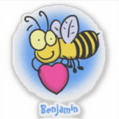 Cute grappige bijen met cartoon illustratie sticker (Voorkant)