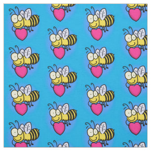 Cute grappige bijen met cartoon illustratie stof