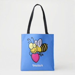Cute grappige bijen met cartoon illustratie tote bag