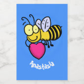 Cute grappige bijen met cartoon illustratie voedselcontainer etiket (Enkel label)