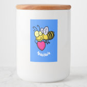 Cute grappige bijen met cartoon illustratie voedselcontainer etiket (Voorkant)