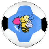 Cute grappige bijen met cartoon illustratie voetbal (Gedraaid)