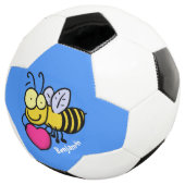 Cute grappige bijen met cartoon illustratie voetbal (Drie kwart)