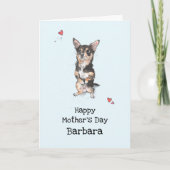 Cute grappige Black en Tan Chihuahua Moederdag Kaart (Voorkant)