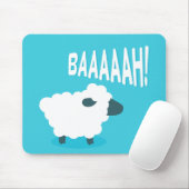 Cute grappige blauwe cartoon bleke schapen muismat (Met muis)