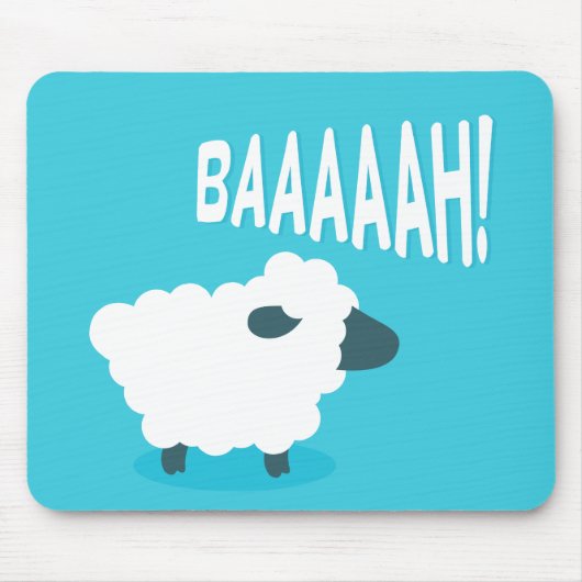 Cute grappige blauwe cartoon bleke schapen muismat (Voorkant)