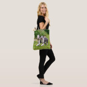 Cute grappige Boston Terrier dogs puppies spelen - Tote Bag (Op model)
