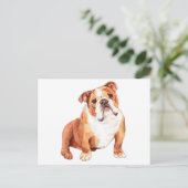 Cute grappige Britse Bulldog zit Briefkaart (Staand voorkant)