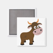 Cute grappige bull cartoon magneet (Voorkant / Achterkant)