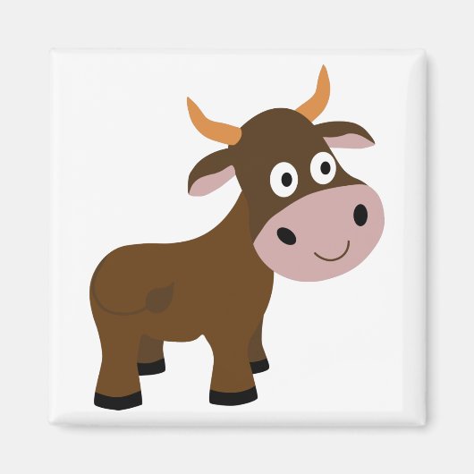 Cute grappige bull cartoon magneet (Voorkant)