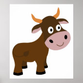 Cute grappige bull cartoon poster (Voorkant)