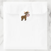 Cute grappige bull cartoon ronde sticker (Tas)