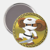 Cute grappige cartoon Cheburashka beer met zwaard Magneet (Voorkant / Achterkant)