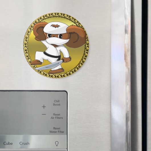 Cute grappige cartoon Cheburashka beer met zwaard Magneet (Insitu (Koelkast))