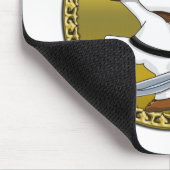 Cute grappige cartoon Cheburashka beer met zwaard Muismat (Hoek)